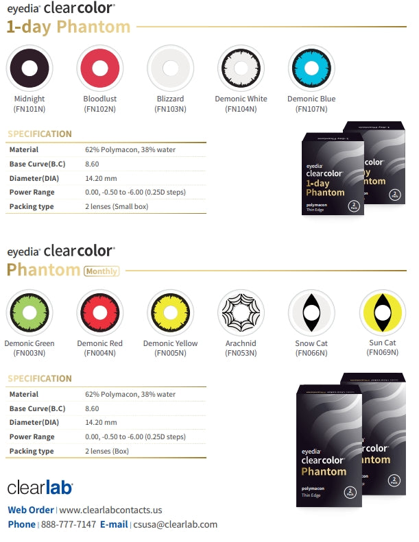 Clearcolor Phantom 1-Day - Optical First